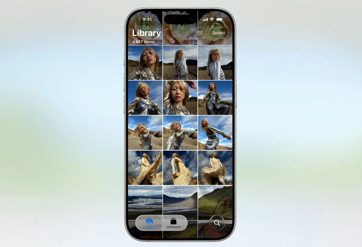 Giao diện ứng dụng Ảnh đã được làm mới trên iOS 26 với hai tab Thư viện và Bộ sưu tập riêng biệt