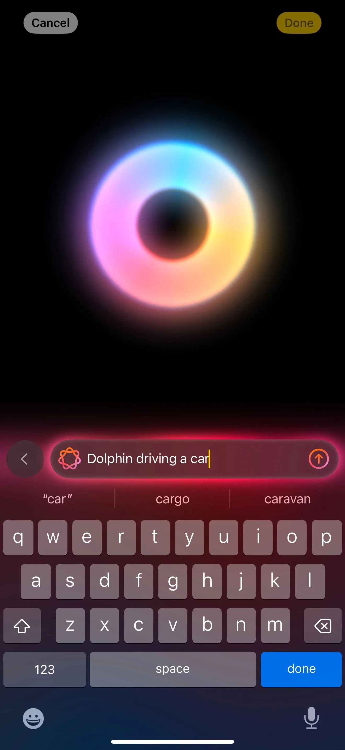 Giao diện ứng dụng Image Playground cho phép nhập mô tả hình ảnh