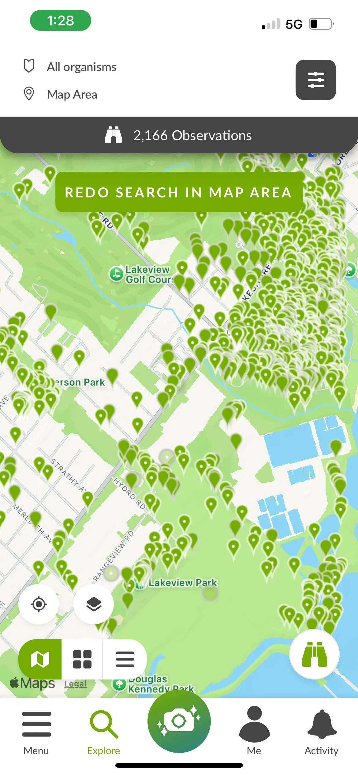 Giao diện ứng dụng iNaturalist giúp tìm hiểu về động vật hoang dã và điểm nóng quan sát