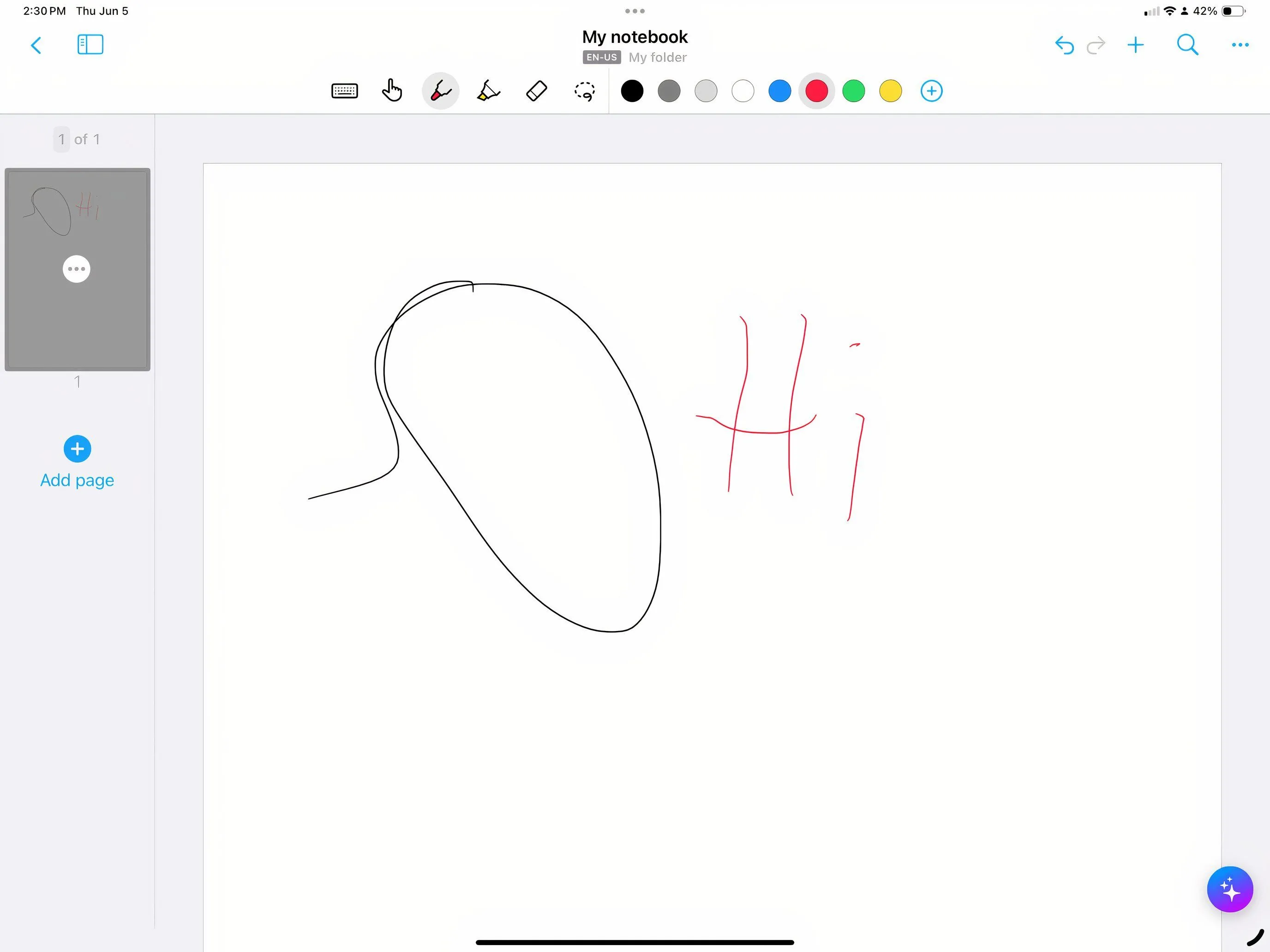 Giao diện ứng dụng Nebo trên iPad với tính năng ghi chú và chuyển đổi chữ viết tay