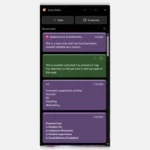 Giao diện ứng dụng Sticky Notes mới trên Windows 11 với danh sách ghi chú