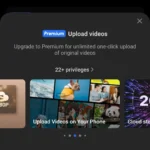 Giao diện ứng dụng TeraBox trên điện thoại hiển thị hạn chế tải lên video