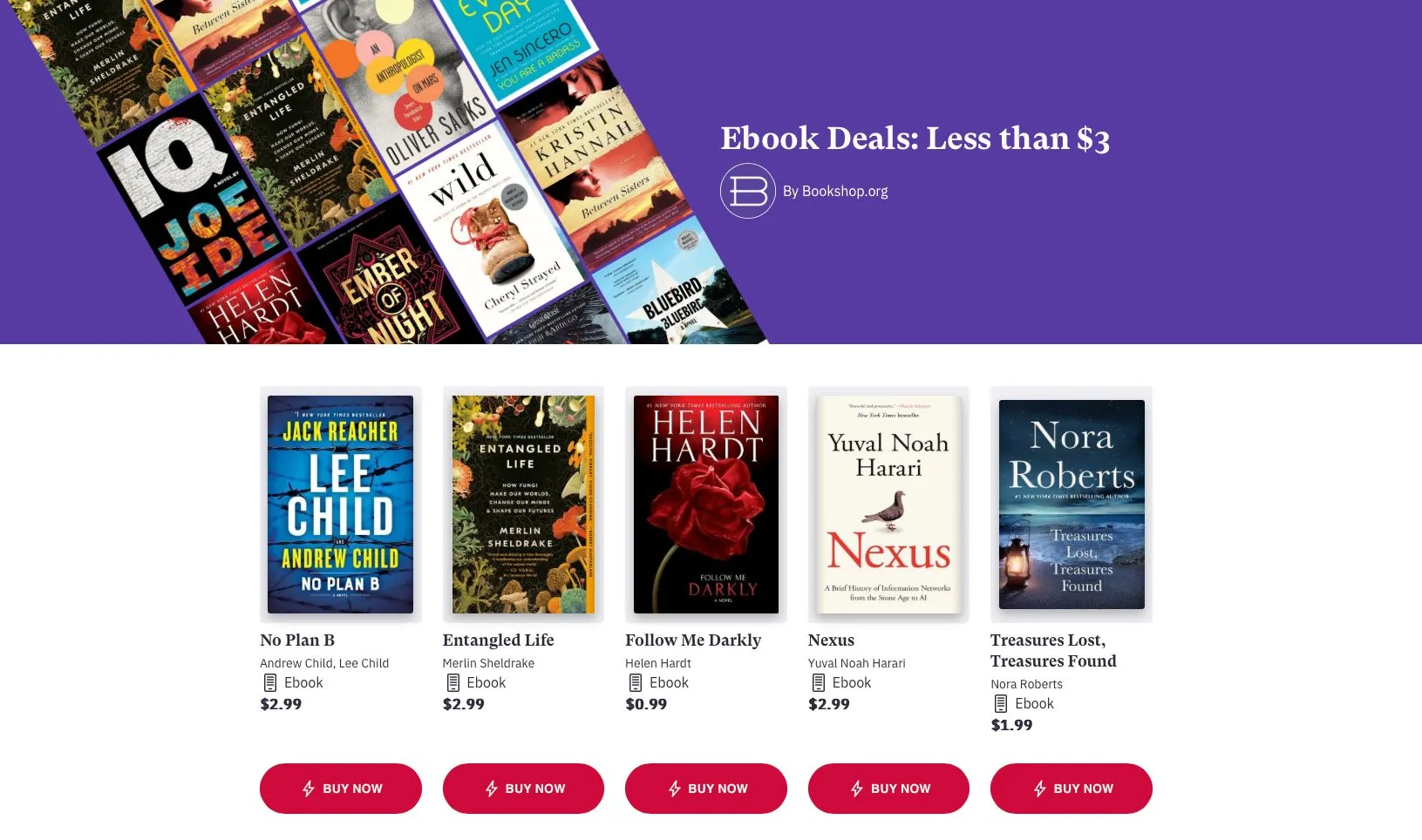Giao diện website Bookshop.org - nền tảng sách điện tử hỗ trợ nhà sách độc lập