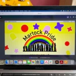 Giao diện website Martock Pride được xem trước trong công cụ tạo web của Canva, minh họa tính năng kéo thả và mẫu thiết kế sẵn.