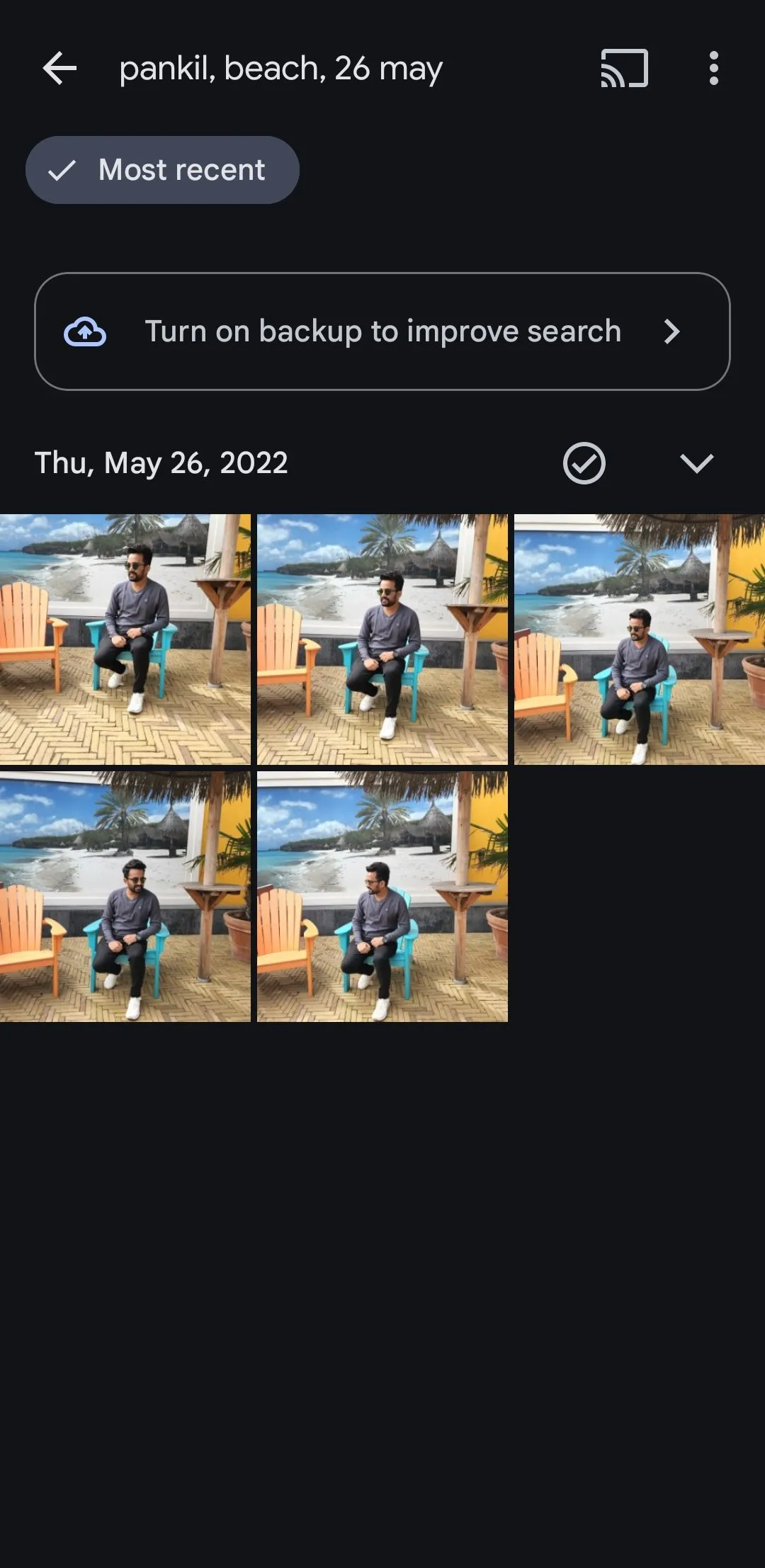 Google Photos cho phép kết hợp nhiều bộ lọc như đối tượng, năm và vị trí để tìm kiếm ảnh nâng cao.