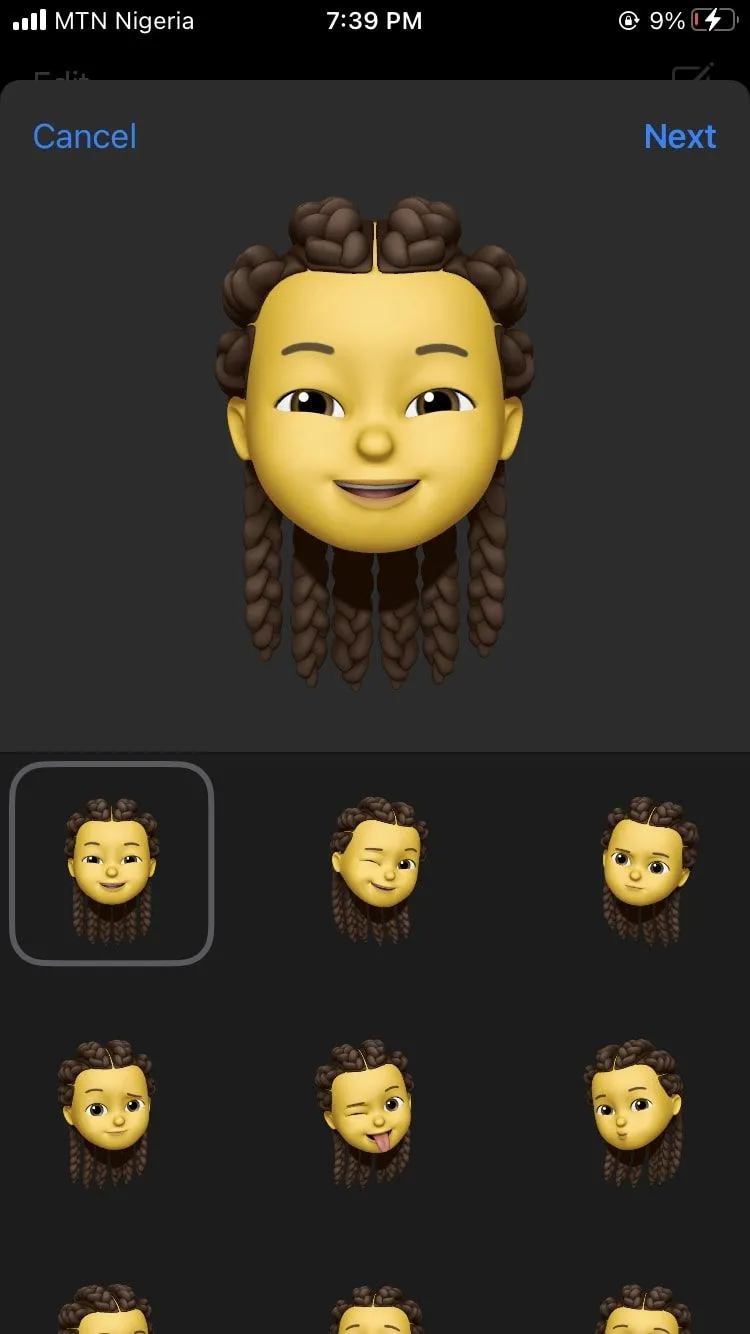 Hình ảnh Memoji trên iPhone được tạo mà không có Face ID