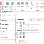 Hình ảnh minh họa cách chọn Data Bars trong Định dạng có điều kiện Excel để thêm thanh dữ liệu vào bảng tính.