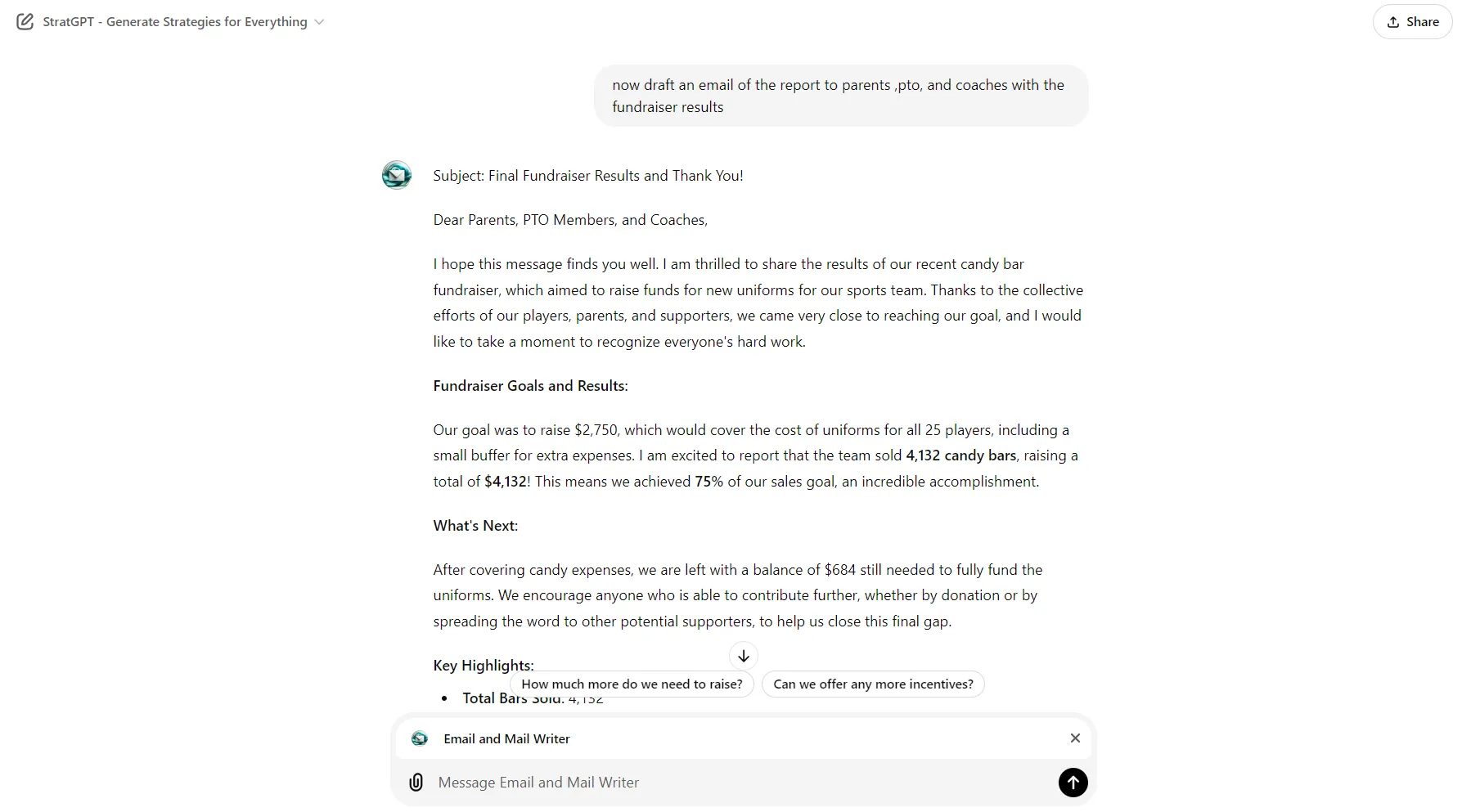 Hình ảnh minh họa một email mẫu được tạo tự động bởi công cụ AI như GPT, giúp tiết kiệm thời gian phản hồi email.