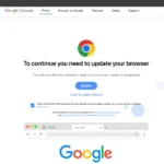 Hình ảnh minh họa trang thông báo cập nhật Google Chrome giả mạo, một chiêu lừa đảo phổ biến để phát tán mã độc.