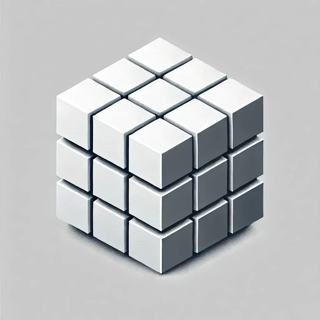 Hình ảnh một khối Rubik's lập phương được AI tạo ra trên nền trắng