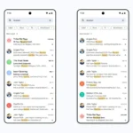 Hình ảnh so sánh kết quả tìm kiếm Gmail trước và sau khi áp dụng tính năng AI 'Most relevant'