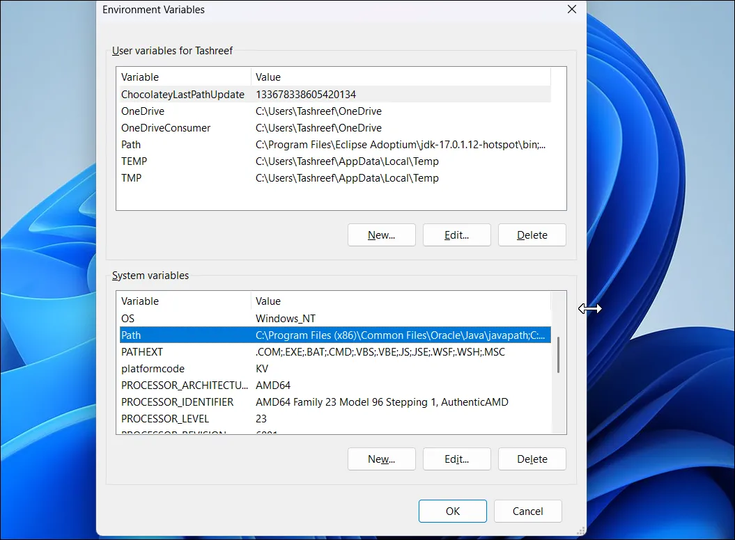 Hộp thoại Environment Variables, dòng Path được chọn để chỉnh sửa và thêm đường dẫn thư mục SDelete vào Windows.