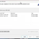 Hộp thoại System Restore hiển thị các điểm khôi phục khả dụng trên Windows 11