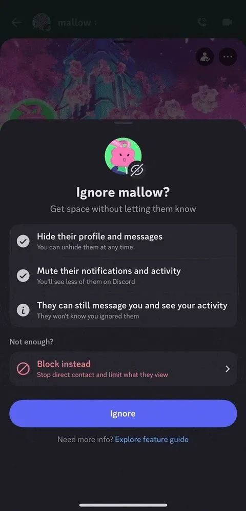 Hộp thoại xác nhận trên Discord hỏi người dùng có muốn &quot;Bỏ Qua&quot; tài khoản này không