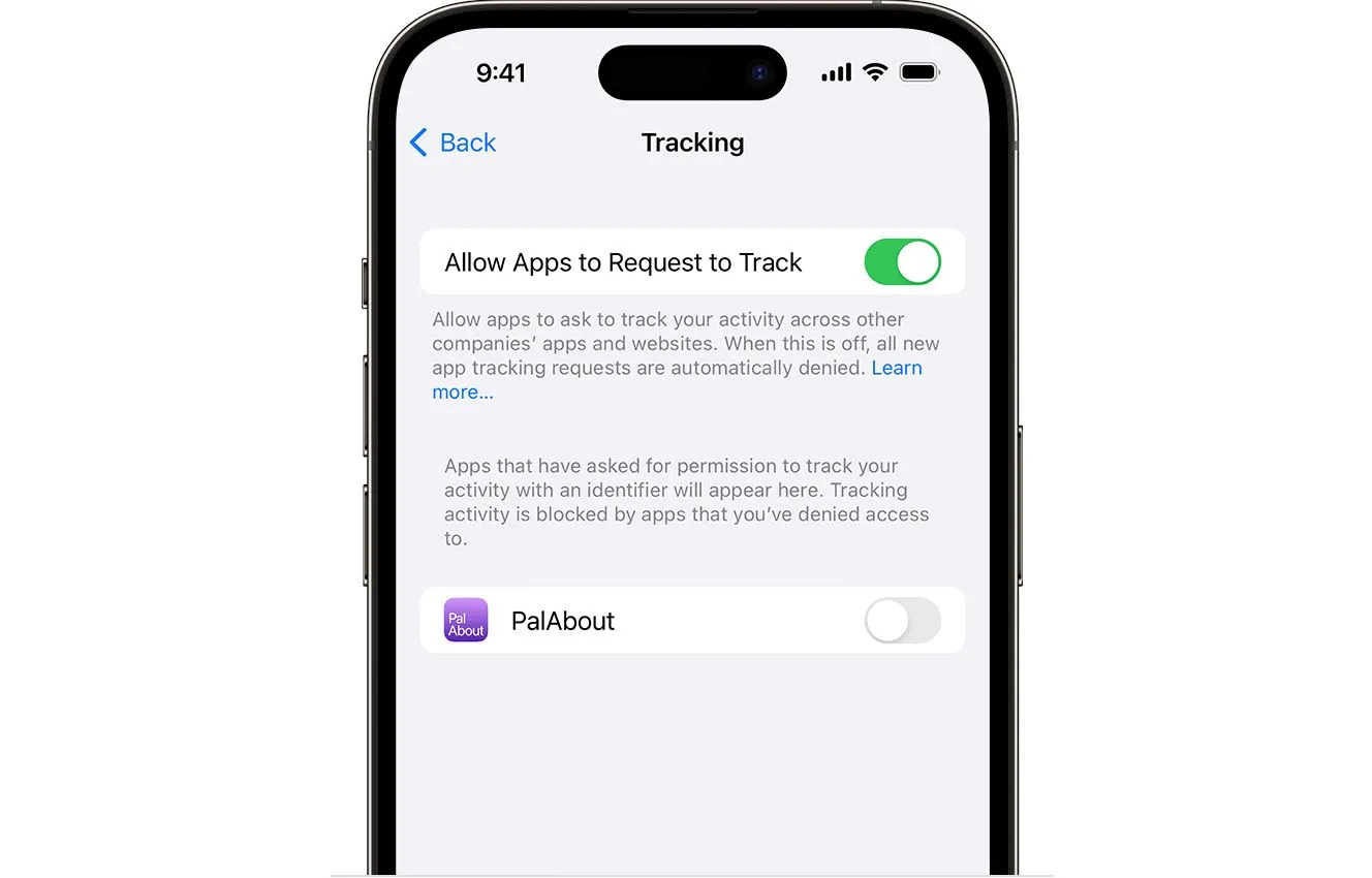 Hộp thoại yêu cầu theo dõi ứng dụng trên iPhone để bảo vệ quyền riêng tư người dùng.
