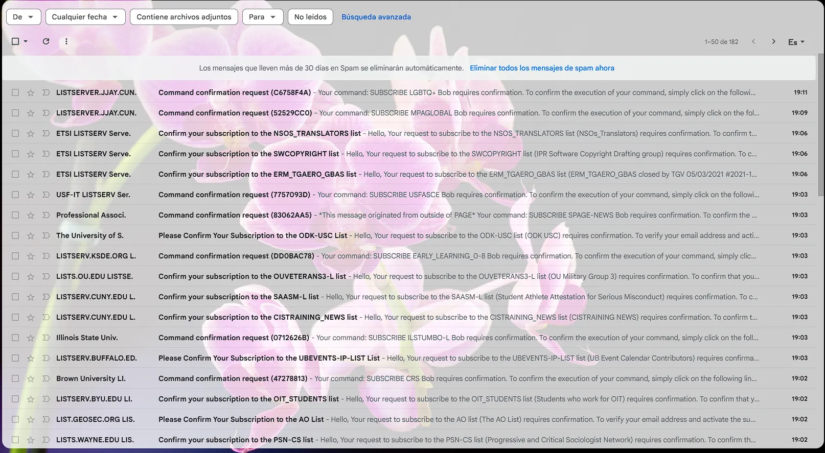 Hộp thư bị ngập spam từ kẻ tấn công