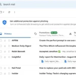Hộp thư Gmail với nhiều email chưa đọc, thể hiện sự quá tải và cần quản lý email hiệu quả