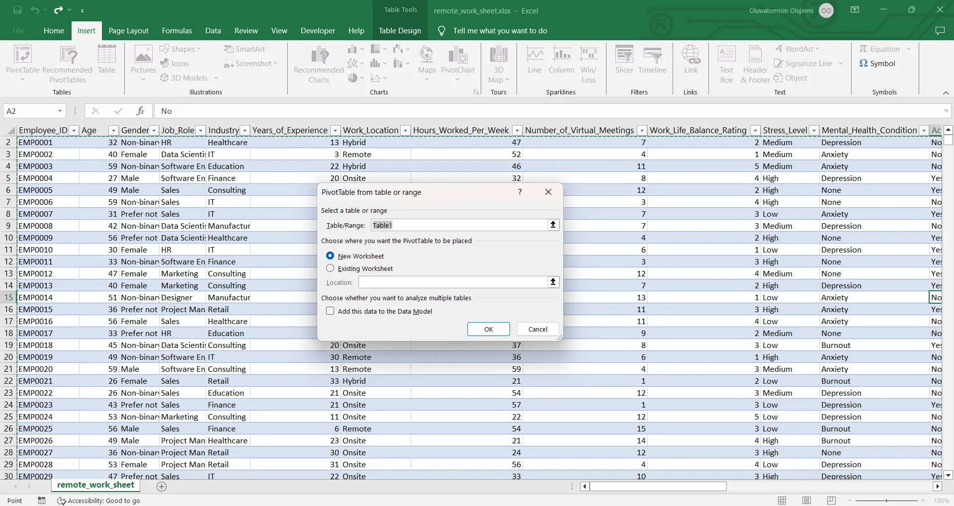 Hướng dẫn tạo Pivot Table trong Excel, nhấn mạnh khả năng xử lý và tổng hợp dữ liệu lớn một cách hiệu quả.