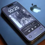 iPhone 16 Pro đặt trên MacBook Air, thể hiện sự kết hợp công nghệ