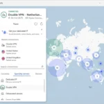 Kết nối VPN đôi của NordVPN được kích hoạt