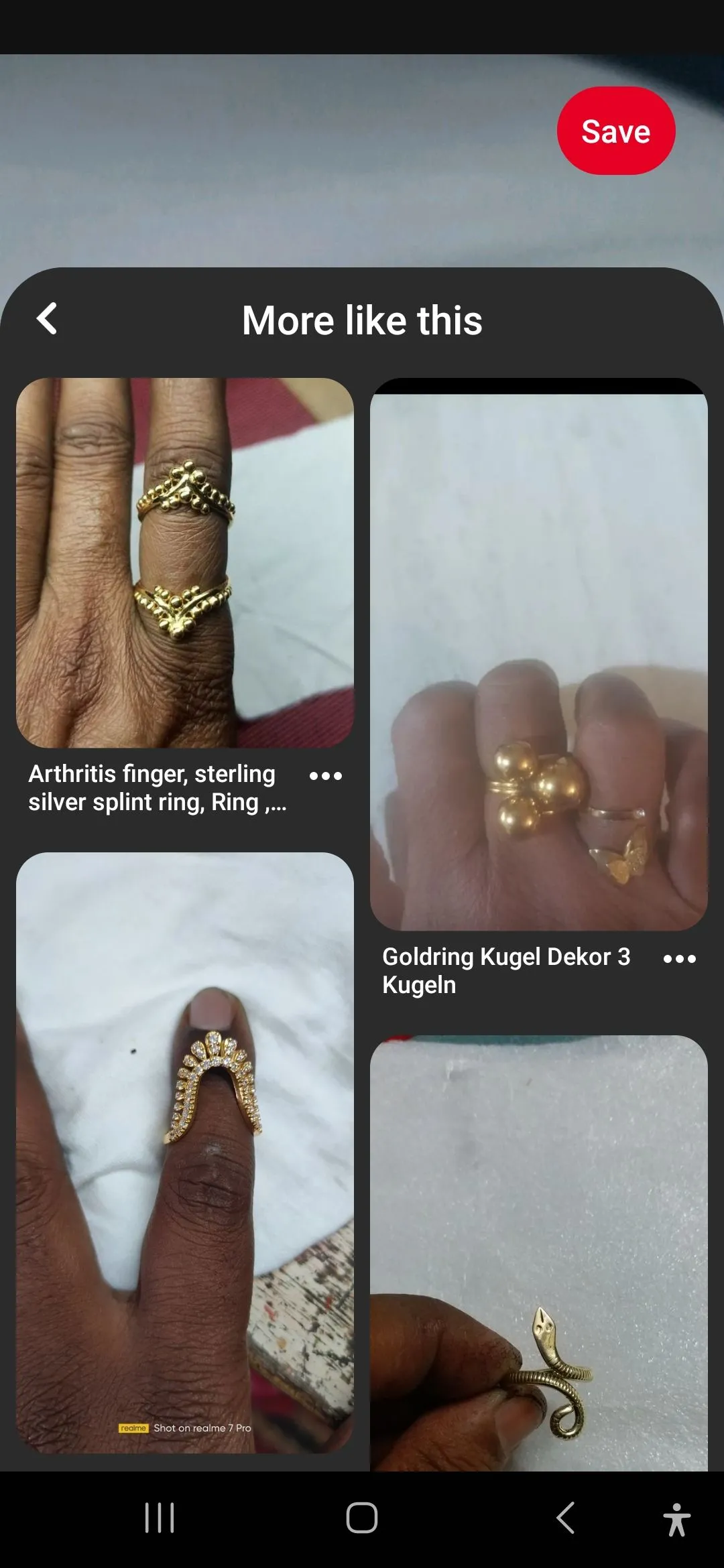 Kết quả tìm kiếm bằng hình ảnh trên Pinterest, hiển thị các gợi ý thiết kế và trang trí tương tự