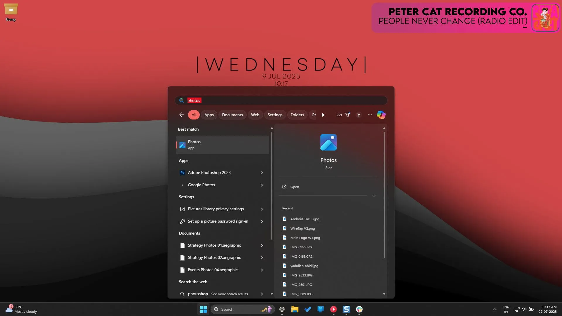 Kết quả tìm kiếm trên Windows Search hiển thị các tệp đã được lập chỉ mục
