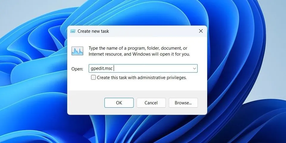 Khởi chạy Group Policy Editor từ Task Manager