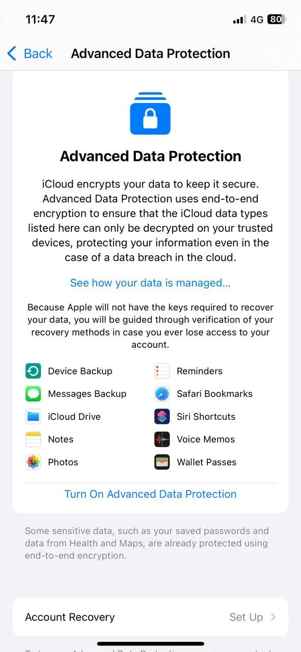 Kích hoạt Bảo vệ dữ liệu nâng cao cho iCloud trên iPhone