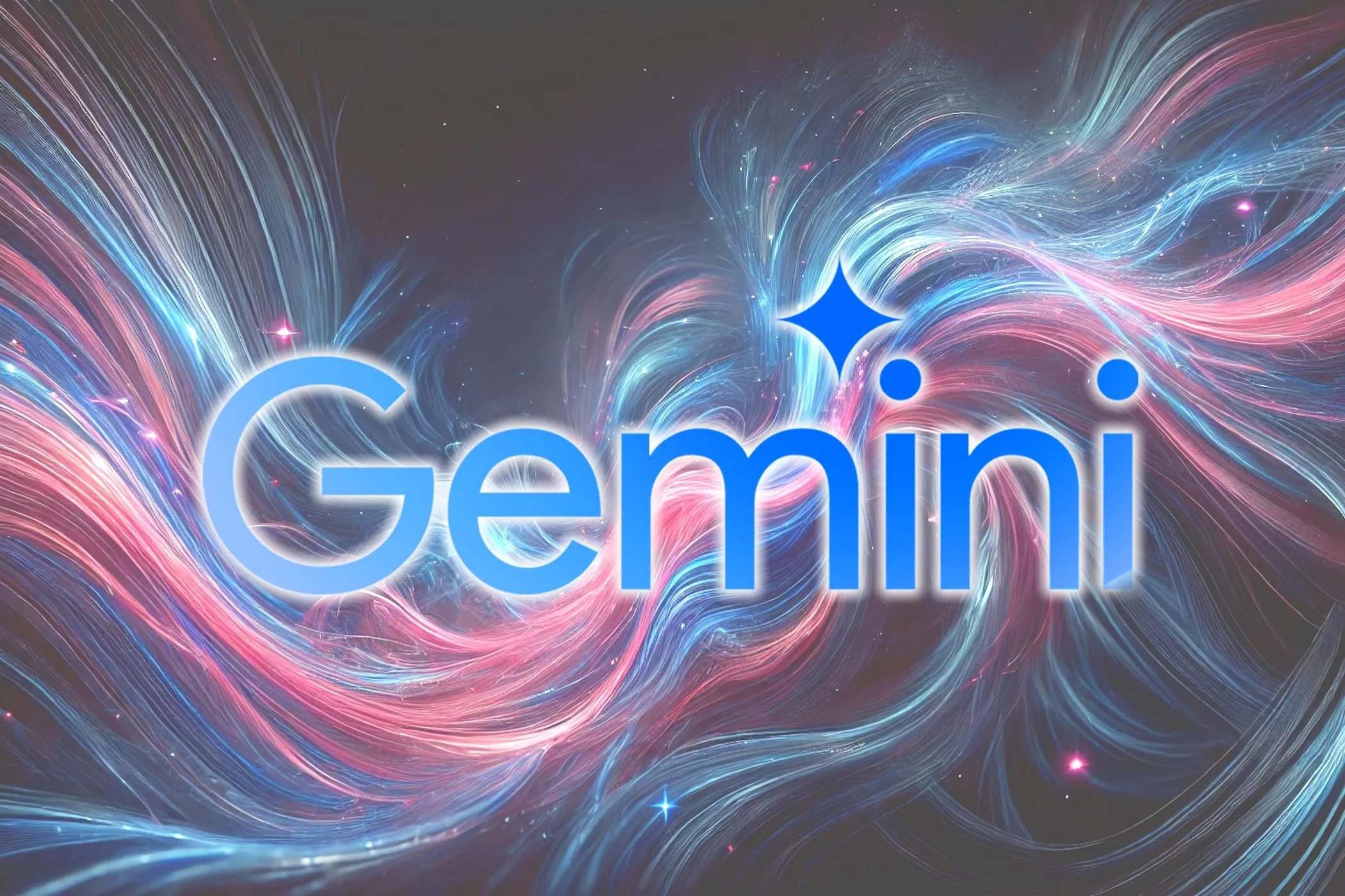 Logo biểu tượng ứng dụng Google Gemini AI trên nền tối
