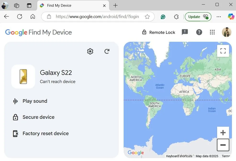 Lỗi không thể kết nối thiết bị trên Google Find My Device