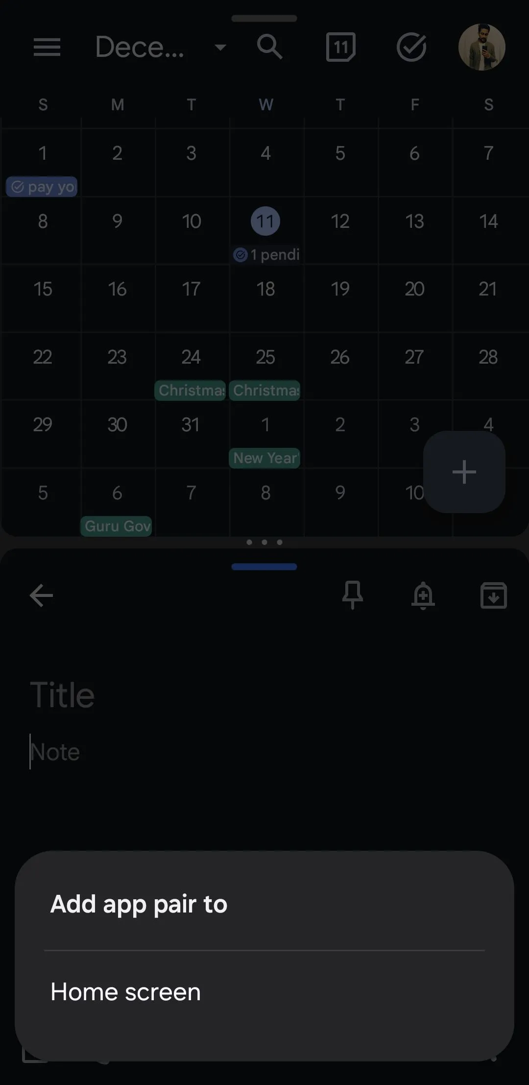 Lưu cặp ứng dụng vào màn hình chính Android