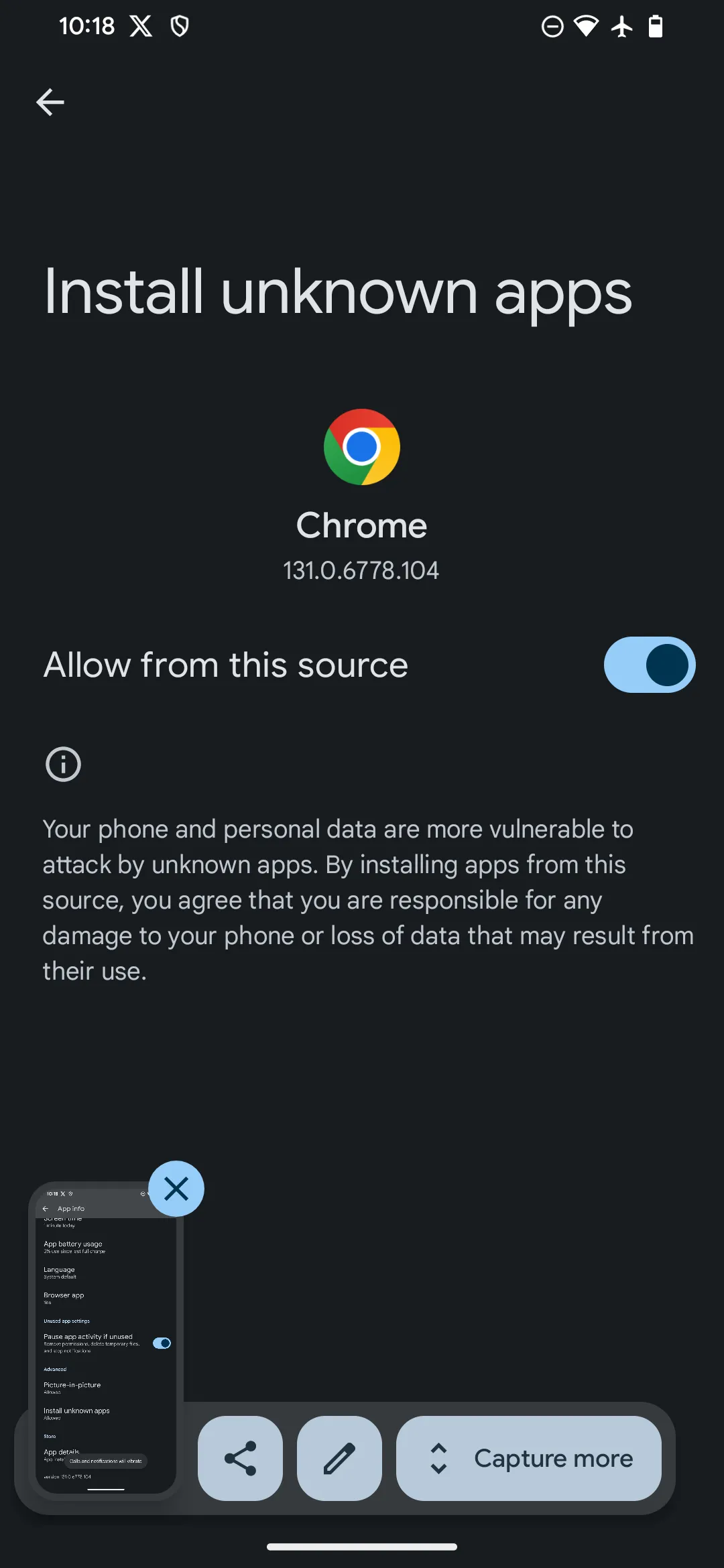 Màn hình cài đặt ứng dụng không rõ nguồn gốc trên Android cho phép cài đặt RetroArch APK