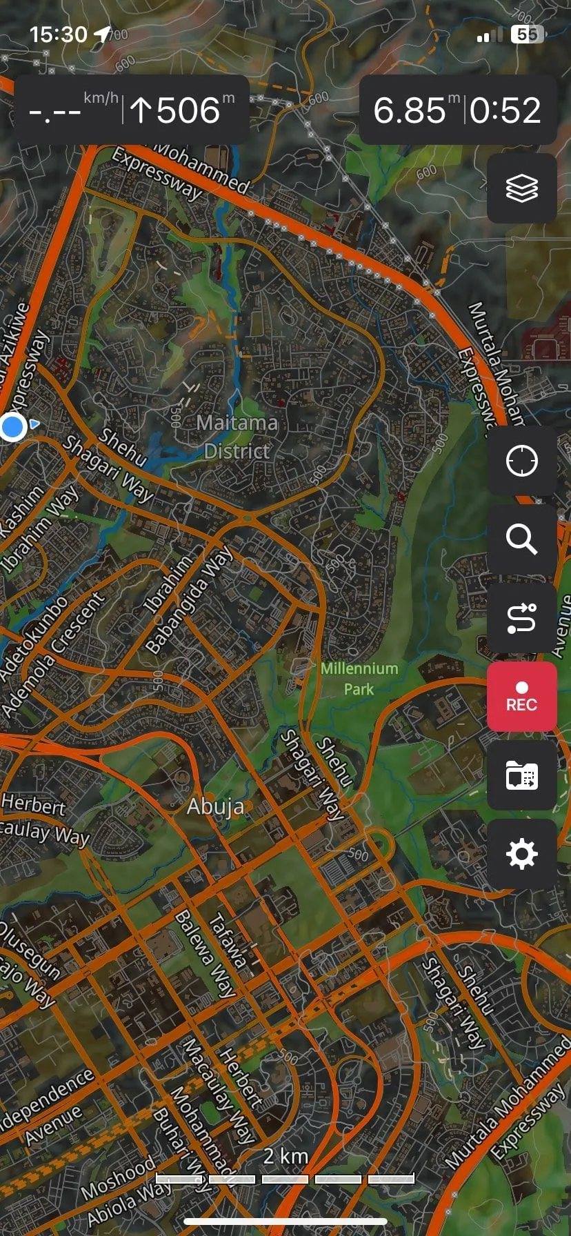 Màn hình chính của Guru Maps, cho phép tải bản đồ và sử dụng đầy đủ tính năng ngoại tuyến trên iPhone.