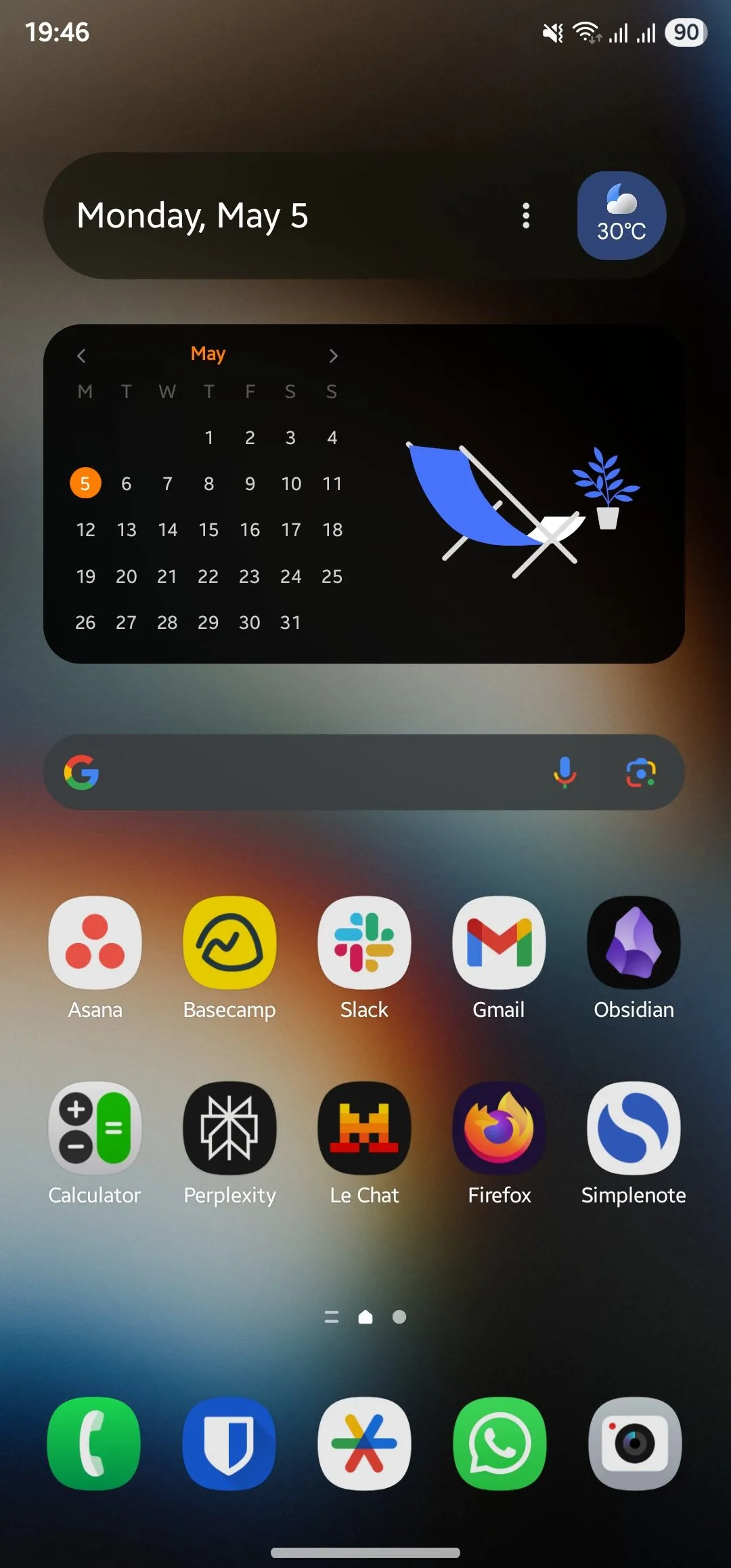 Màn hình chính trên điện thoại OnePlus hiển thị các phím tắt ứng dụng (app shortcuts) khi giữ icon