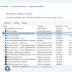 Màn hình Chương trình và Tính năng trong Windows