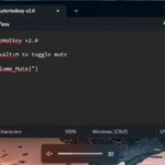 Màn hình chụp script AutoHotkey điều khiển âm lượng và giao diện chỉnh âm thanh hệ thống Windows