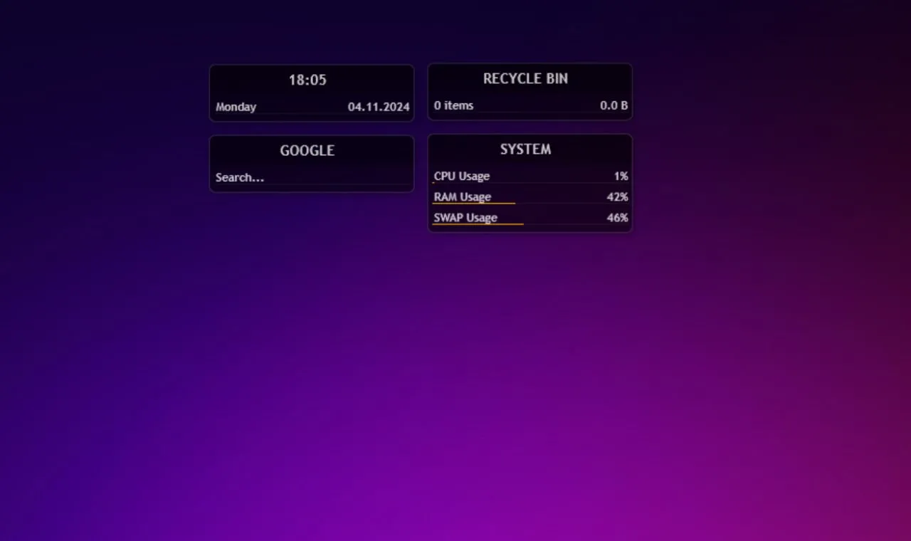Màn hình desktop được tùy biến bằng Rainmeter với skin Illustro