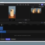 Màn hình giao diện Final Cut Pro trên iPad hiển thị timeline dự án và biểu tượng bút chì Live Drawing