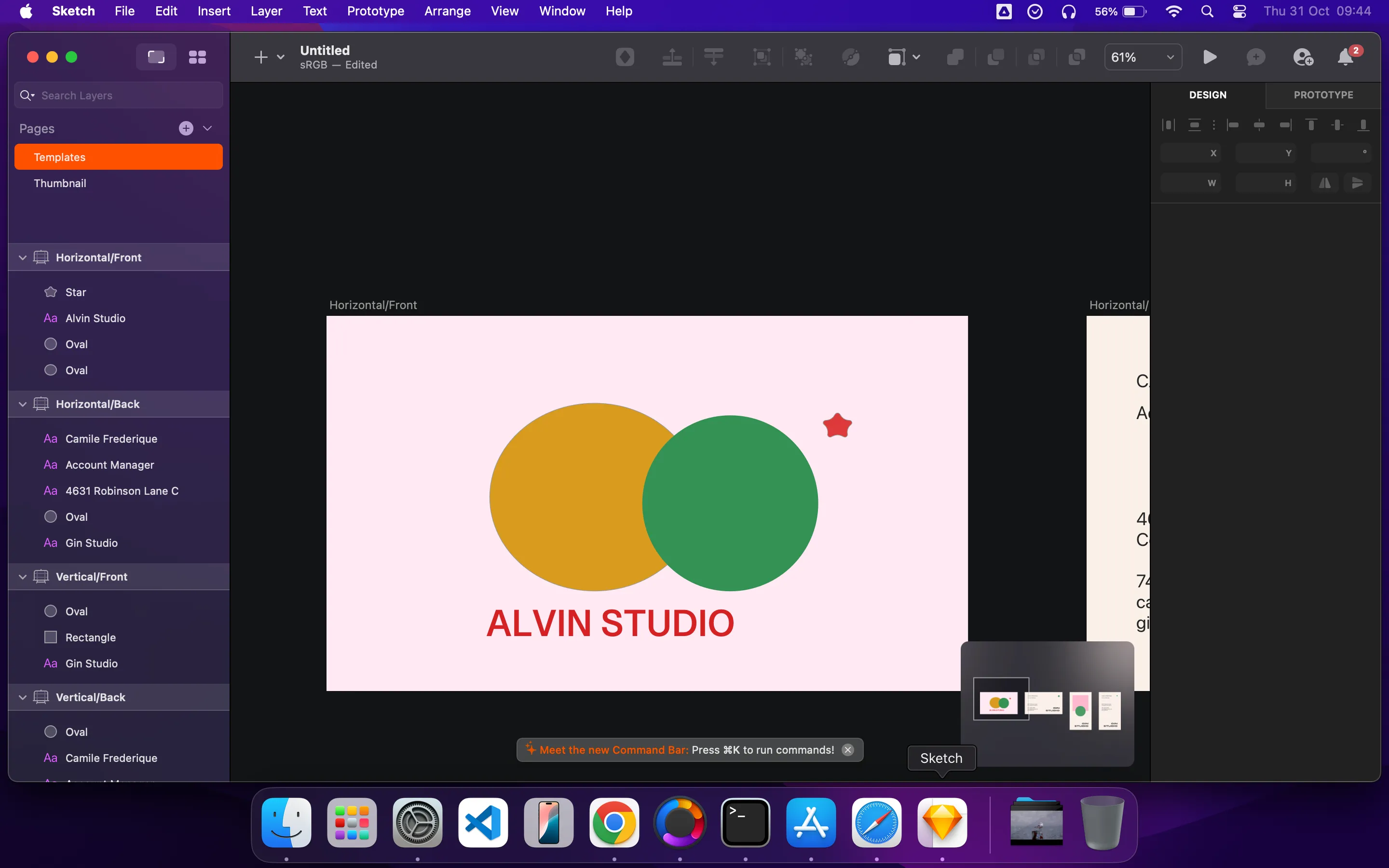 Màn hình máy Mac hiển thị ứng dụng Sketch với một giao diện thiết kế UI/UX đang được xây dựng, nhấn mạnh khả năng tạo mẫu và thiết kế đồ họa vector chuyên biệt của Sketch.