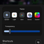 Màn hình tùy chỉnh widget Google Search trong ứng dụng Google, hiển thị các tùy chọn phím tắt.