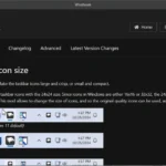 Màn hình ứng dụng Windhawk hiển thị chi tiết mod điều chỉnh chiều cao và kích thước icon Taskbar trên Windows 11