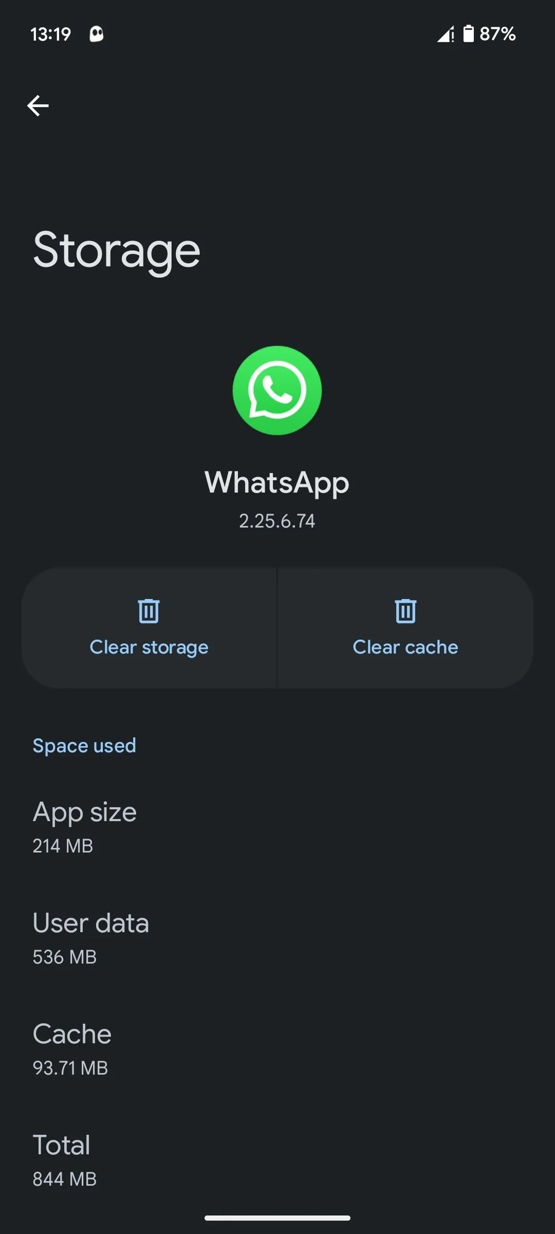 Màn hình xem mức sử dụng bộ nhớ ứng dụng trên Android