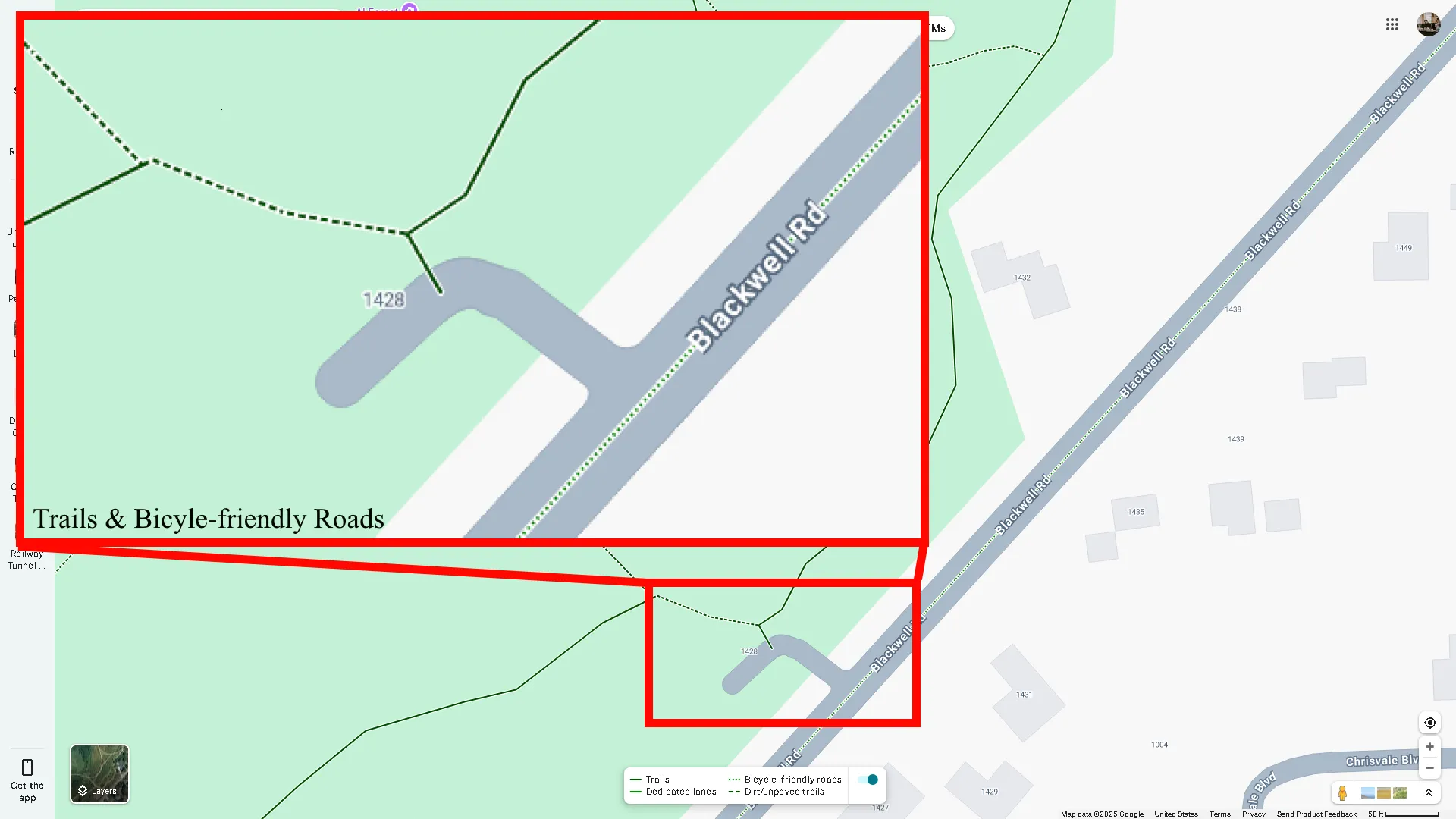 Màu xanh lá cây trên Google Maps: Các loại đường dành cho xe đạp và đường mòn