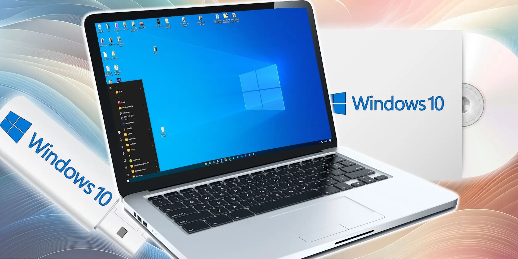 Máy tính xách tay chạy Windows 10 với bộ cài đặt, minh họa cho việc hết hạn hỗ trợ hệ điều hành.