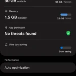 Menu Chăm sóc thiết bị Samsung One UI để tối ưu hóa tự động