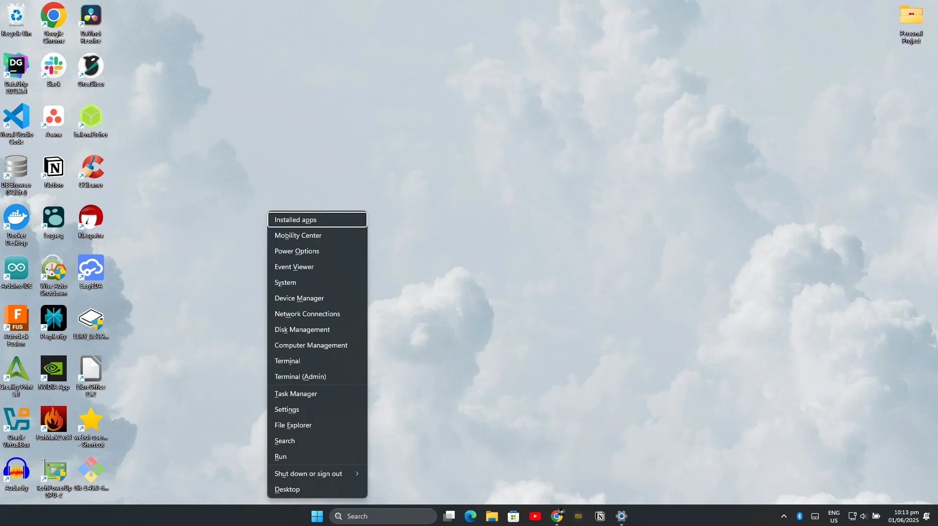 Menu chuột phải Start ẩn trên Windows 11 hiển thị các công cụ quản lý hệ thống