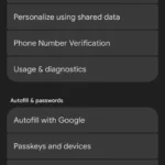 Menu dịch vụ Google trên Android để điều chỉnh cài đặt quảng cáo
