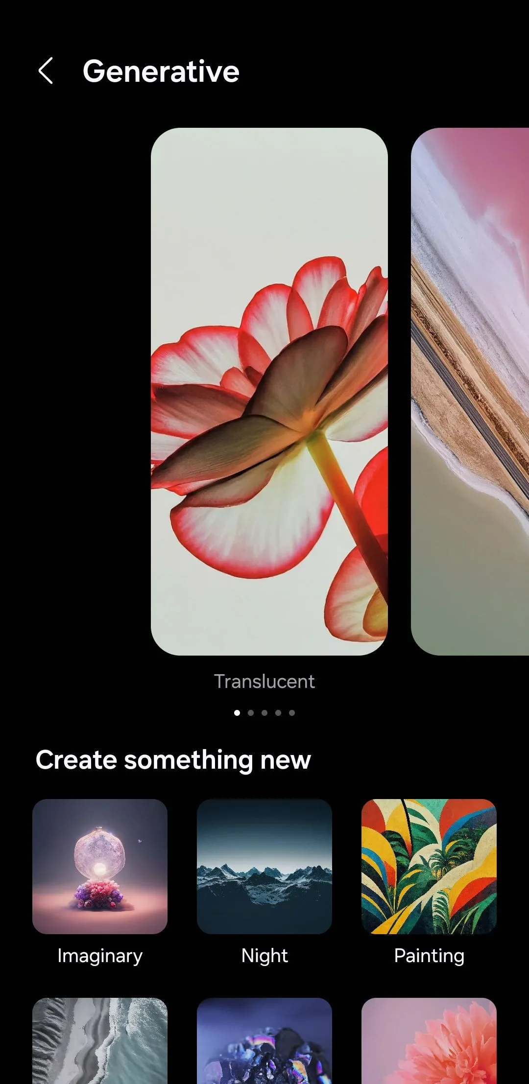 Menu Hình nền tạo sinh (Generative Wallpapers) của Galaxy AI trên điện thoại Samsung