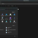 Menu Start của Windows 11 được mở bằng lệnh thoại Voice Access, hiển thị các ứng dụng và tùy chọn điều hướng.