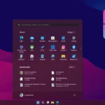 Menu Start trên Windows 11 với thiết kế hiện đại và tích hợp tìm kiếm